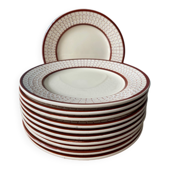 Set of 11 Longchamp dessert plates France