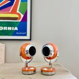 Pair of bright orange "Eye-Ball" lamps - 1970.