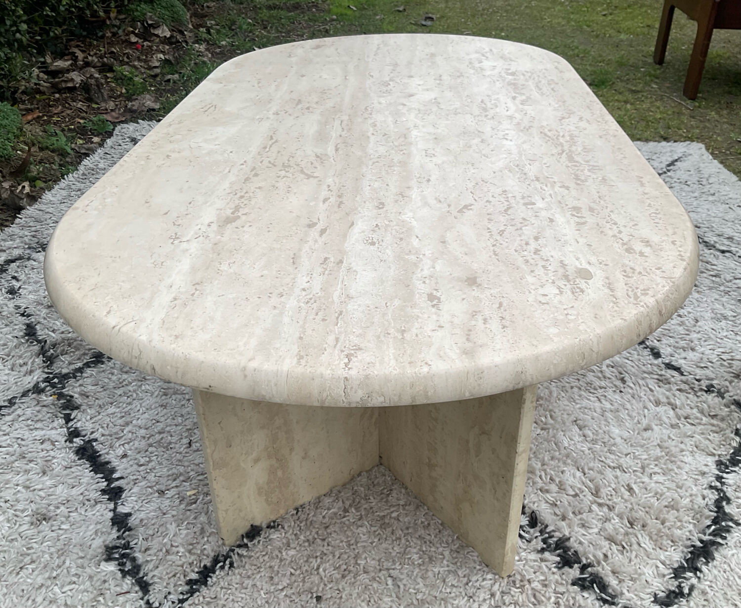 Travertine coffee table, 1970s.