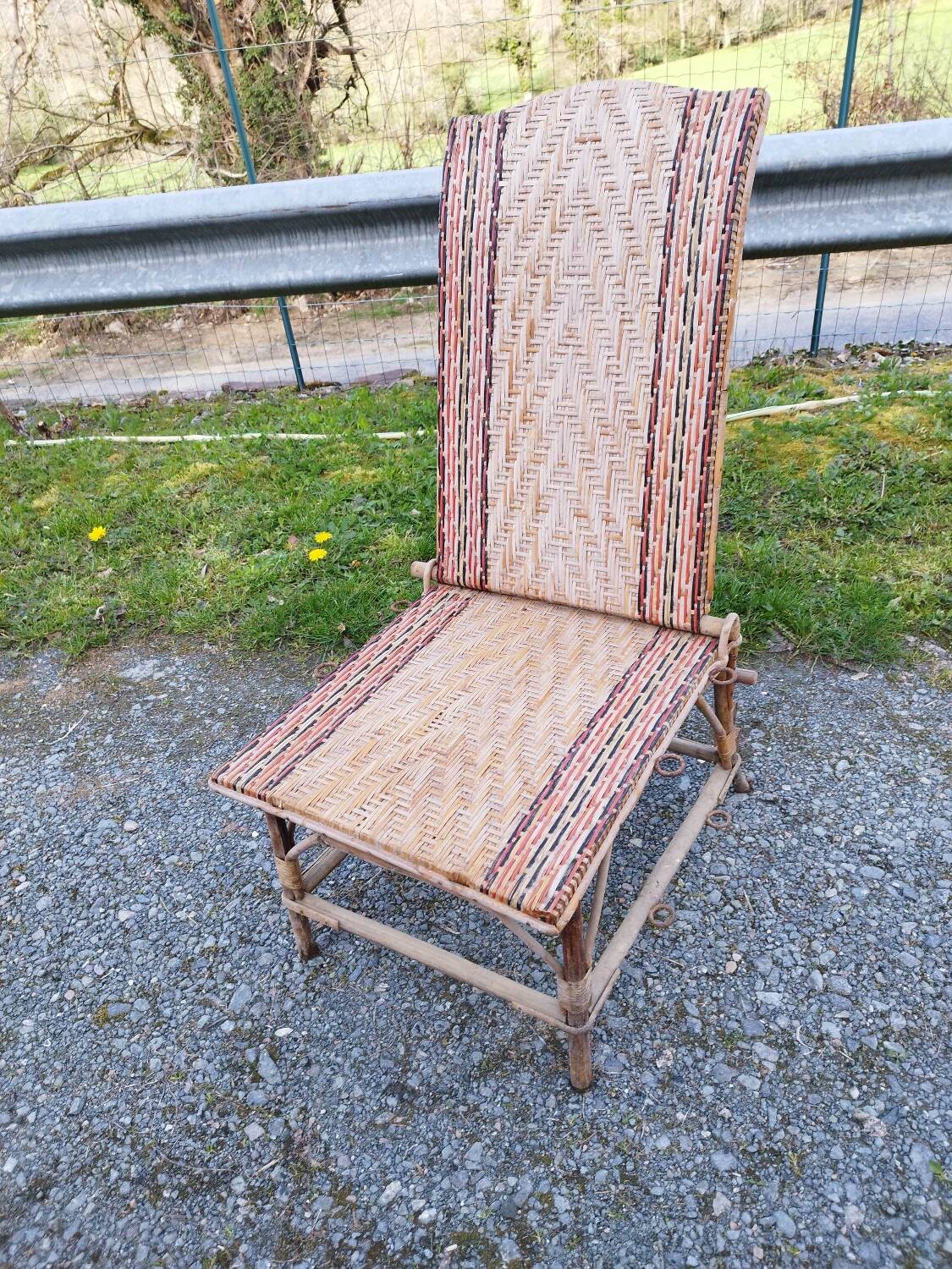 Chaise longue bain de soleil rotin fauteuil