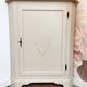 Corner unit in 2 parts, grey/beige and cane work.