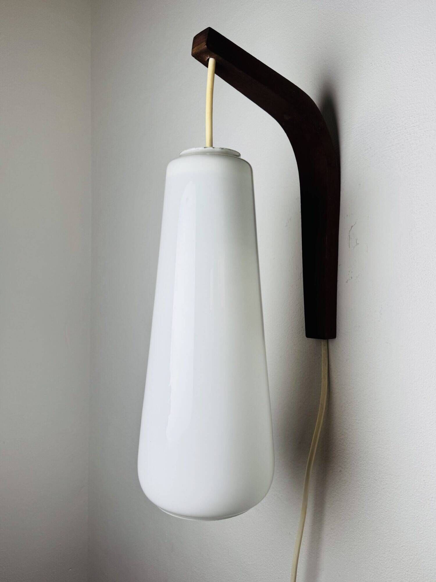 Cylinder Wall Light In Milk Glass By Michael Bang For Holmegaard, Denmark 1980S