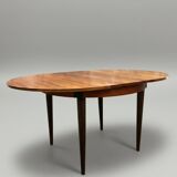 Vintage extendable round table in rosewood veneer – Ø110 cm