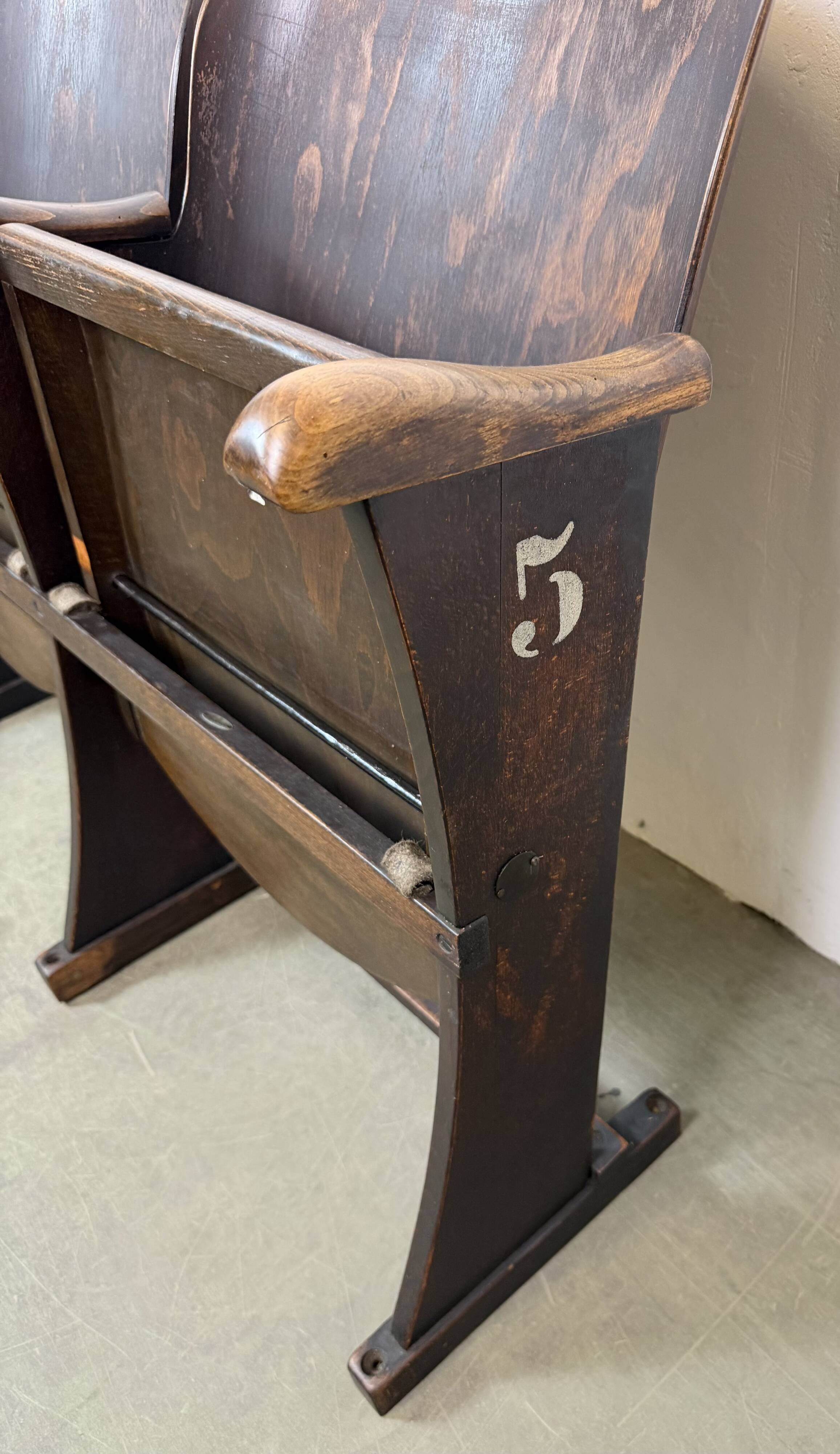 Vintage Two-Seat Cinema Bench from Thonet, 1950s