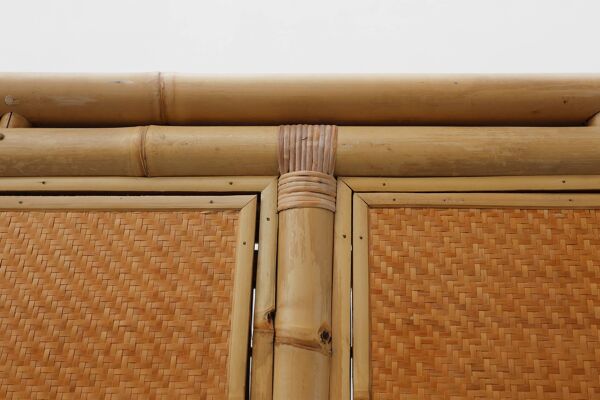 Armoire en bambou et rotin du milieu du siècle, Italie vers 1960