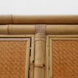 Armoire en bambou et rotin du milieu du siècle, Italie vers 1960