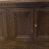Antique Spanish sideboard in solid walnut – late 19th century