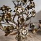 Pair of large 9-light altar candelabra, 19th century, in bronze and brass