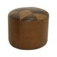 Round Vintage Pouf Brown Star Motif Skai Sixties