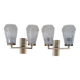 Pair of vintage wall lights from the 50s and 60s in brass glass
