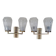 Pair of vintage wall lights from the 50s and 60s in brass glass