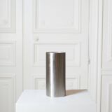 Tubular stainless steel vase, 70s design.
