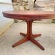 Scandinavian extendable round table in teak lg 115 to 205cm an60