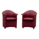 Red leather armchair on wheels, maison de sede. ( price for one )