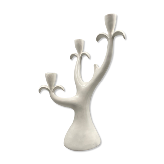 Candle holder 3 lights in white ceramic detall item XXeme