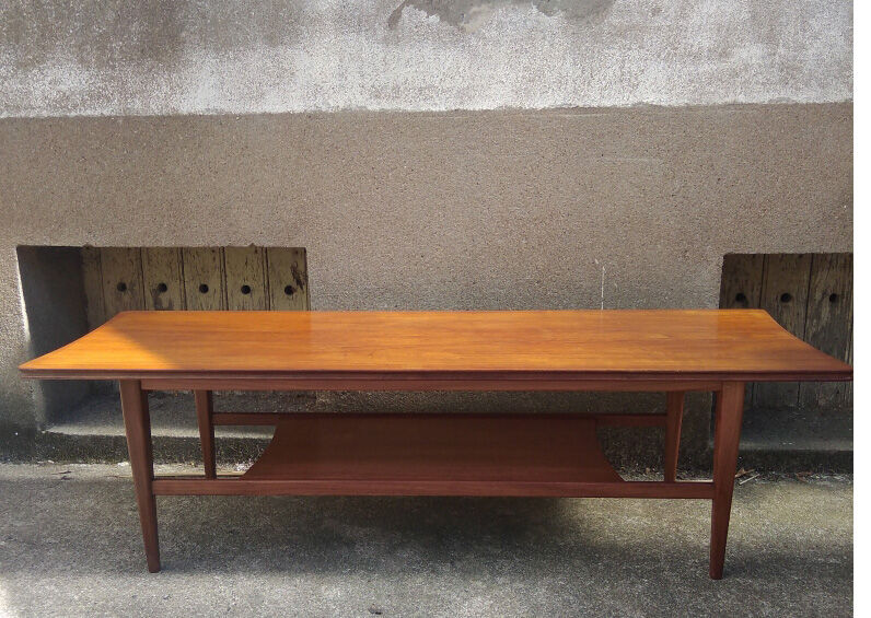 Table basse rectangulaire en teck 1960