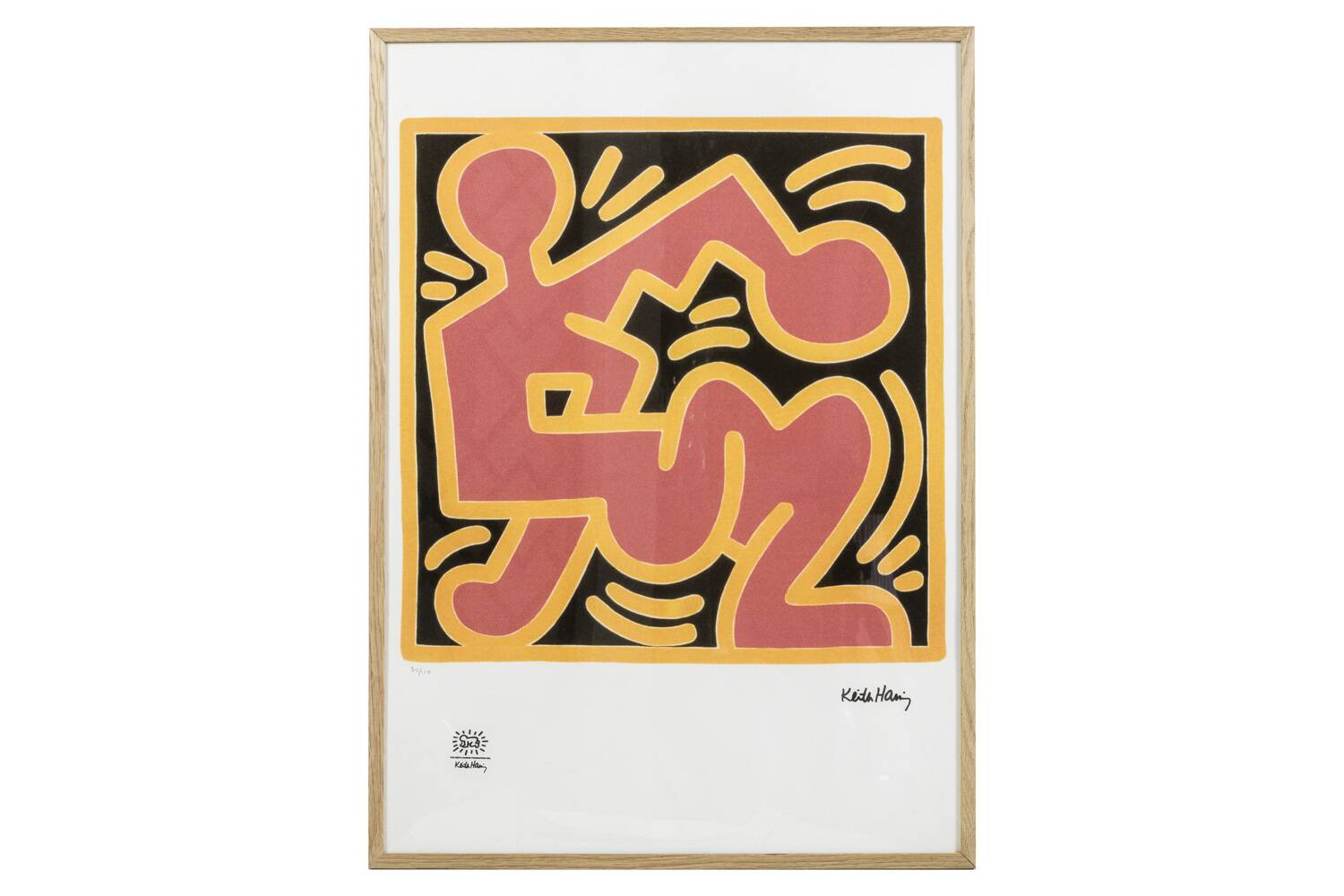 Keith Haring. Numbered colour silkscreen. 1990s.