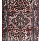 Tapis vintage Malayer fait main 84x120 cm en laine rose et vert - 1C1047