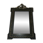 Miroir Louis XV en bois noirci 50x90cm