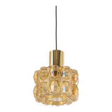 Large amber glass pendant by Limburg, Germany, 1970s.