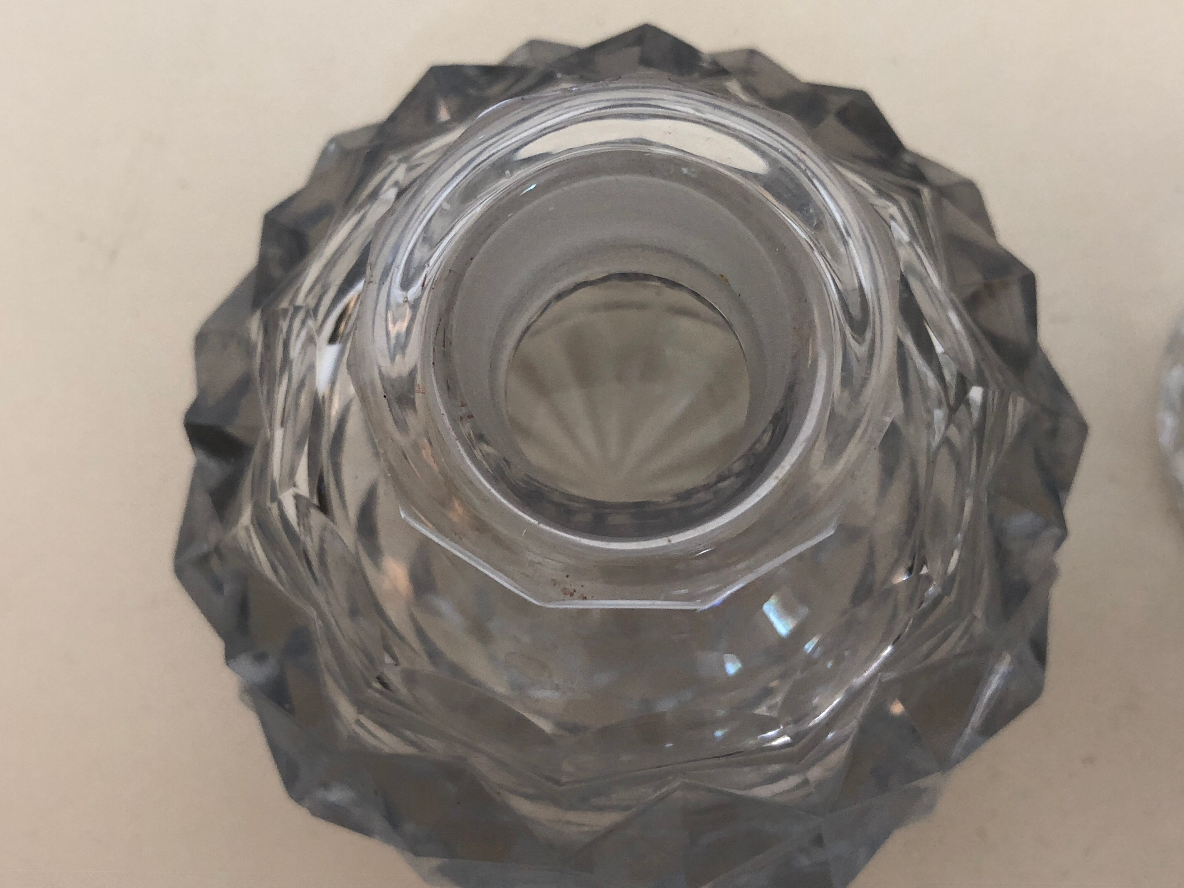 Set of 2 bottles crystal and glass