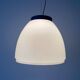 Suspension du milieu du siècle en verre blanc avec dessus bleu foncé, années 1960, Italie