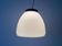 Mid-century suspended lamp in white glass with a dark blue top, 1960s, Italy.