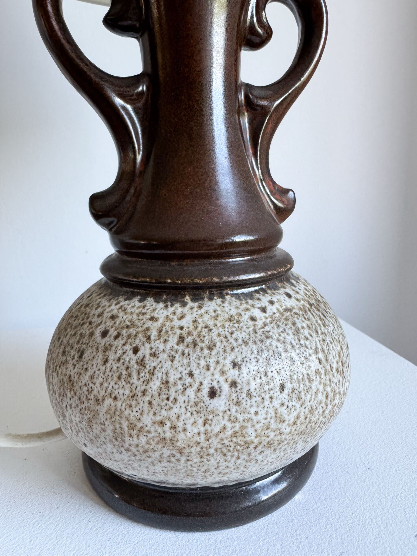 Vintage Mid Century Modern German Handmade Fat Lava Ceramic Table Lamp