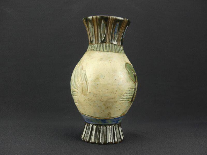 Stoneware vase from Bouffioulx signed Dubois