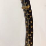 Mid-Century Modern Brass and Steel Drop-Shaped Mirror, Italy, 1970s