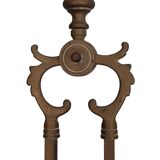 Antique Brass Fireplace Tools 19th Century