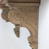 Jean-Charles Moreux. Console in carved oak and marble. 1940s.