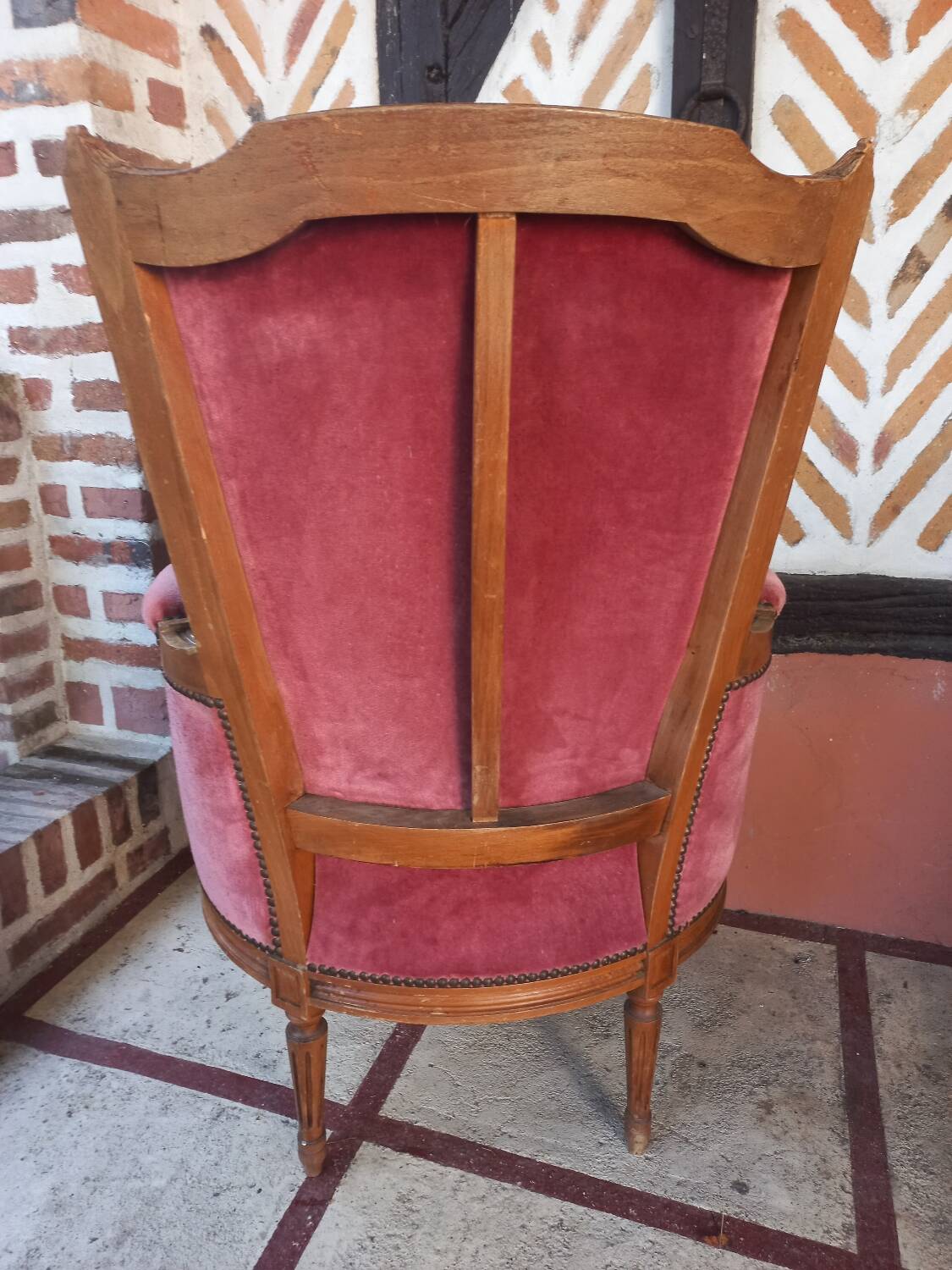 Louis XVI style bergère armchair