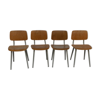Set of 4 first edition Revolt chairs, Friso Kramer for Ahrend de Cirkel