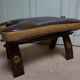 Brutalist Bedouin Camel Saddle Stool Ottoman in leather,1970s