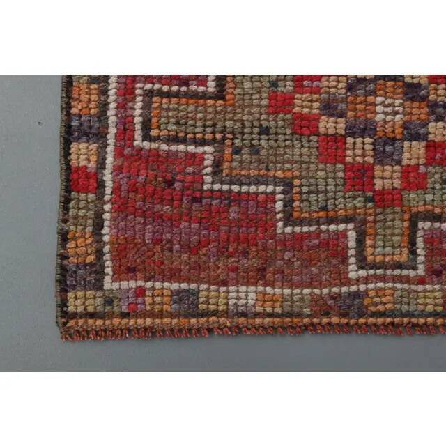 1970s Vintage Turkish Oushak Handmade  Orange Runner Rug 78x362