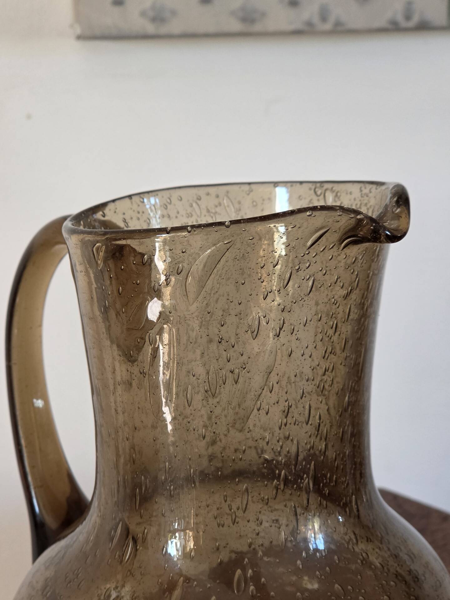 Pichet carafe verre bulle biot vintage