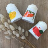 Trio of opaline salt shakers