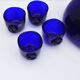 Cobalt Blue Viking Decanter and Cups, Holmegaard Glasværk, 1962