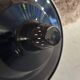 Large industrial pendant lampshade in black enamelled sheet metal.