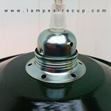 Vintage enameled pendant lamp ready to install with bulb