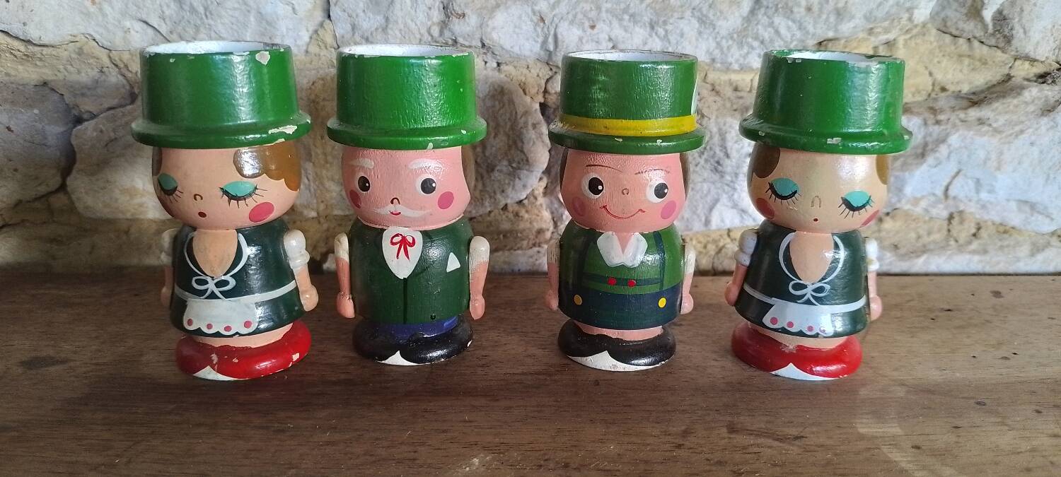 Vintage wooden egg cups