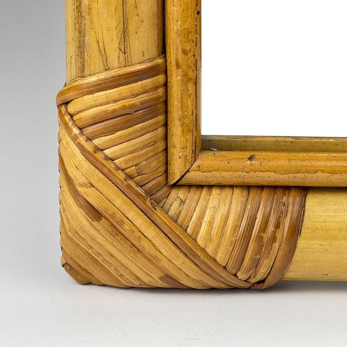Mid-century bamboo wall mirror, Italy, 1960s