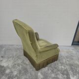 Napoleon III period velvet toad armchair, 19th century