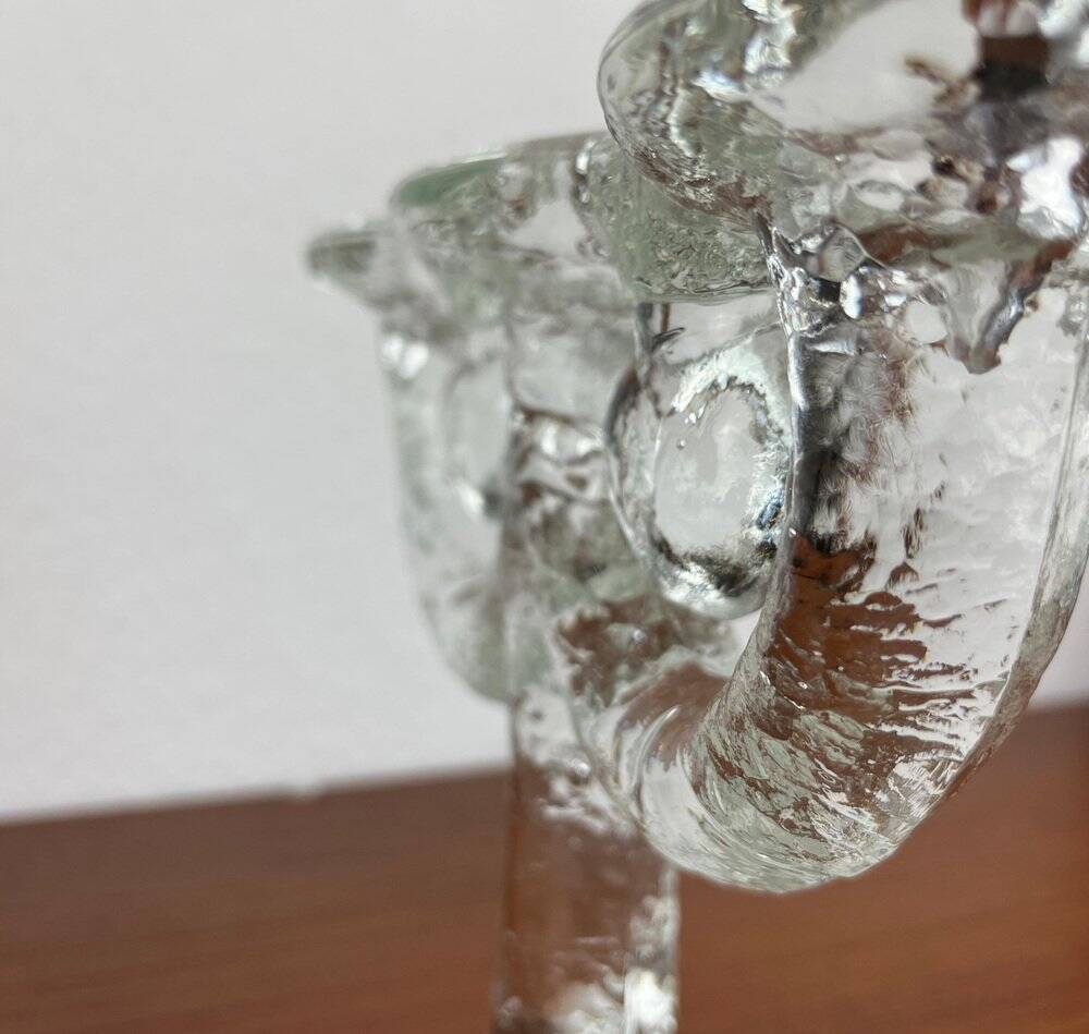 Vintage Swedish glass candlestick from Pukeberg, 1970s