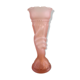 Vase main rose art déco