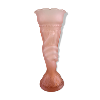 Art Deco pink hand vase