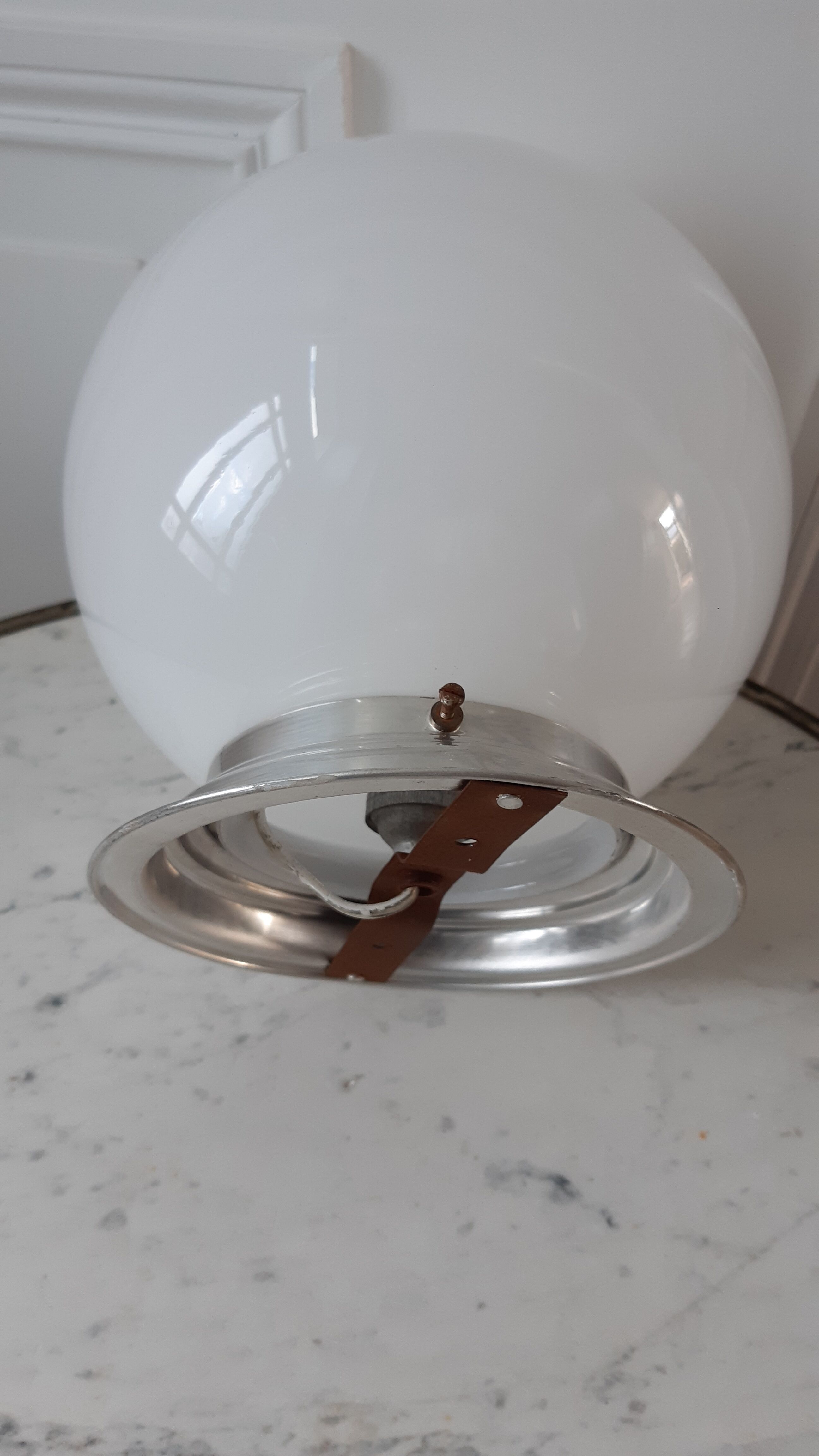 Opline ceiling lamp and aluminum support 50s-60s