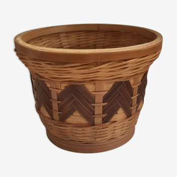 Wicker basket and vintage bamboo