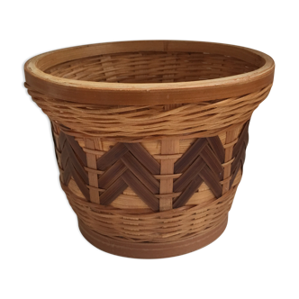 Wicker basket and vintage bamboo